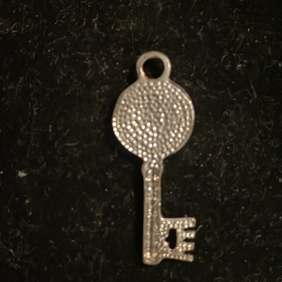 Retro 1990s St. Benedict 1.5” silver tone 3D key charm pendant with jump hoop - Picture 8 of 11